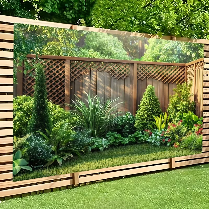 Garden backdrop in sunlight