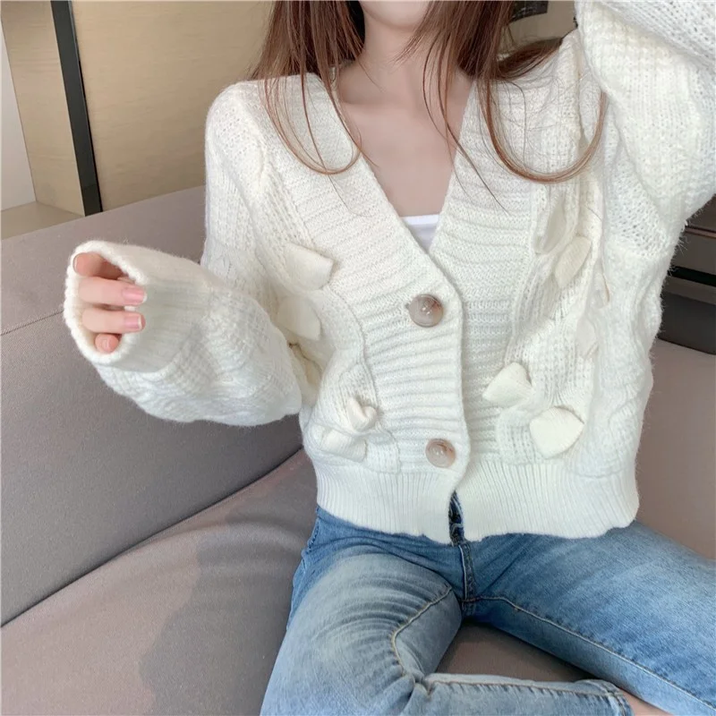 Toloer Toloer Outfit New Temperament Loose Outside Wear Knit Jacket Female Design Sense Bow Short Sweater Cardigan Coat Female-Outfit Ideas