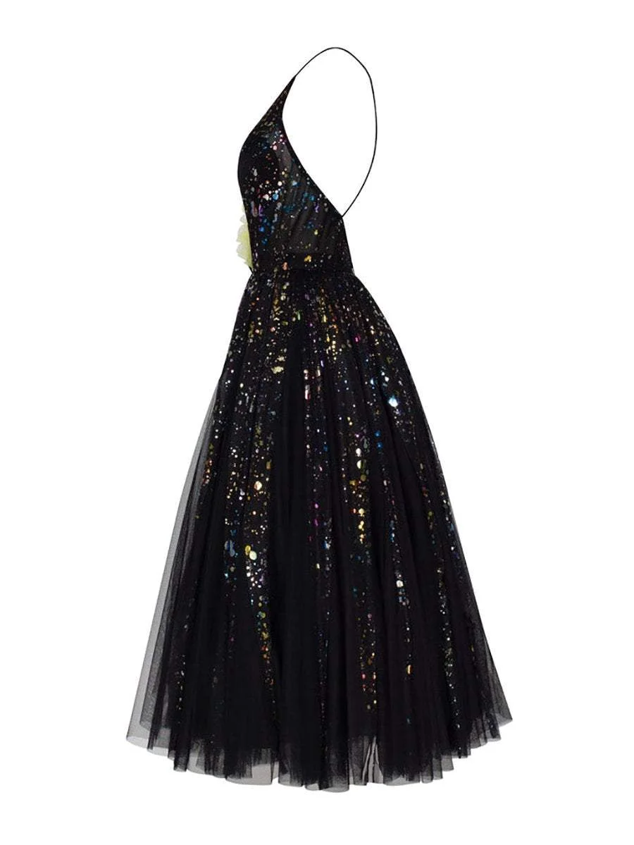 Exotic midi dress with the criss-cross back