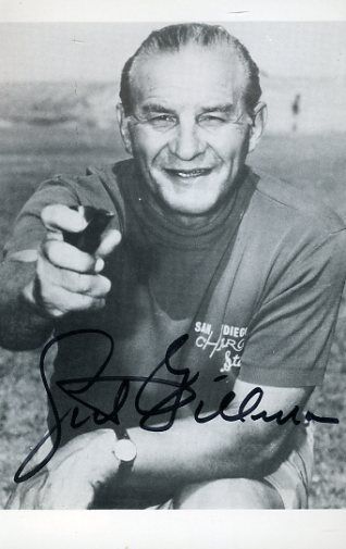 Sid Gillman Signed Jsa Sticker Photo Poster painting Postcard Authentic Autograph