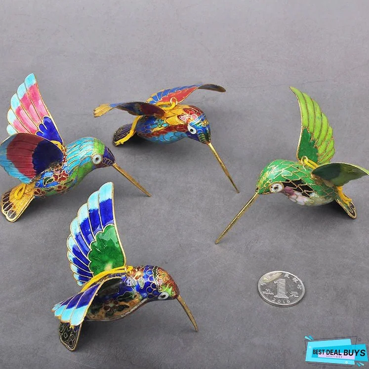 Cloisonne Copper Bodied Kingfisher Hummingbird Pendant Filigree Christmas Tree Pendant Collection