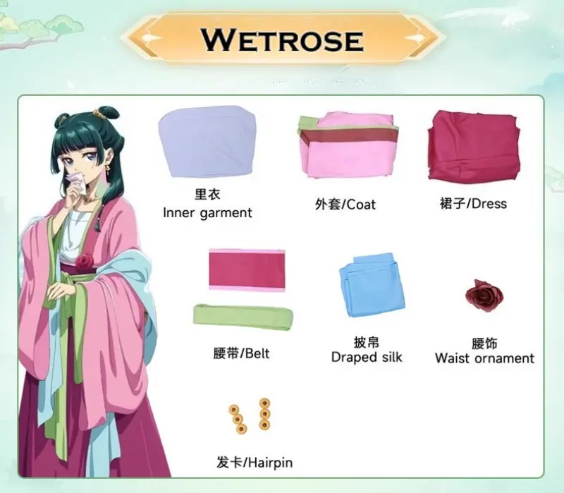 [Wetrose] In Stock The Apothecary Diaries Maomao The Garden Party Red Dress Anime Clothes Cosplay Costume