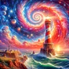 (50*50cm)Lighthouse - Full Round Drill Diamond Painting
