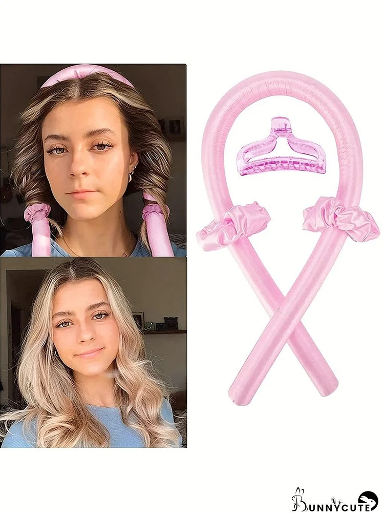 Pink Cotton Heatless Hair Curling Headband
