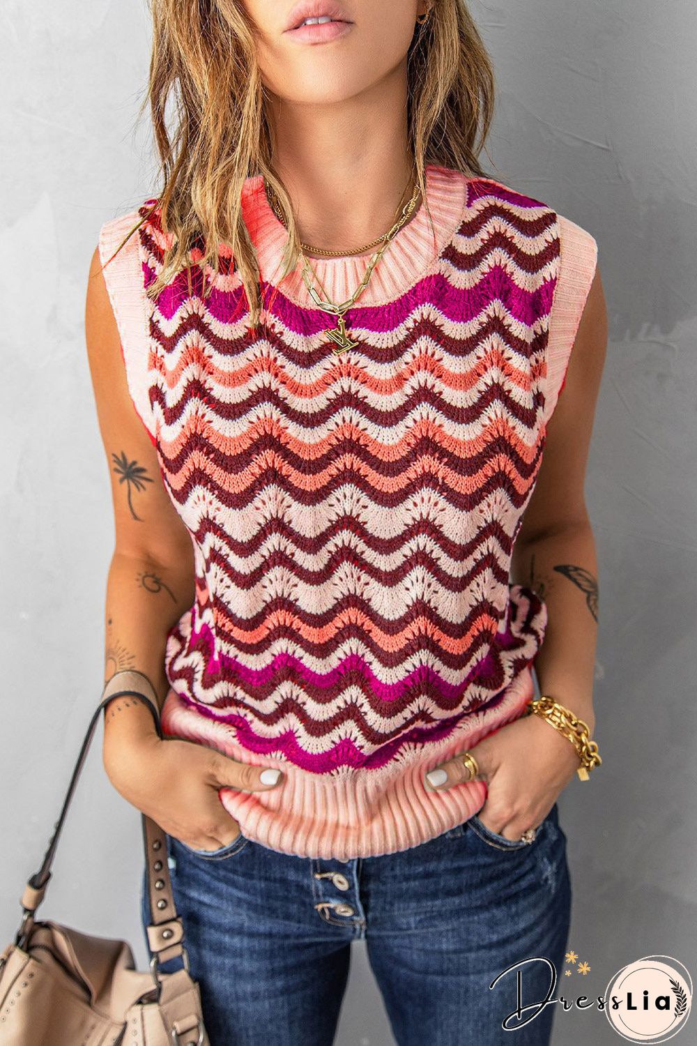 Knit Rainbow Tank Sweater
