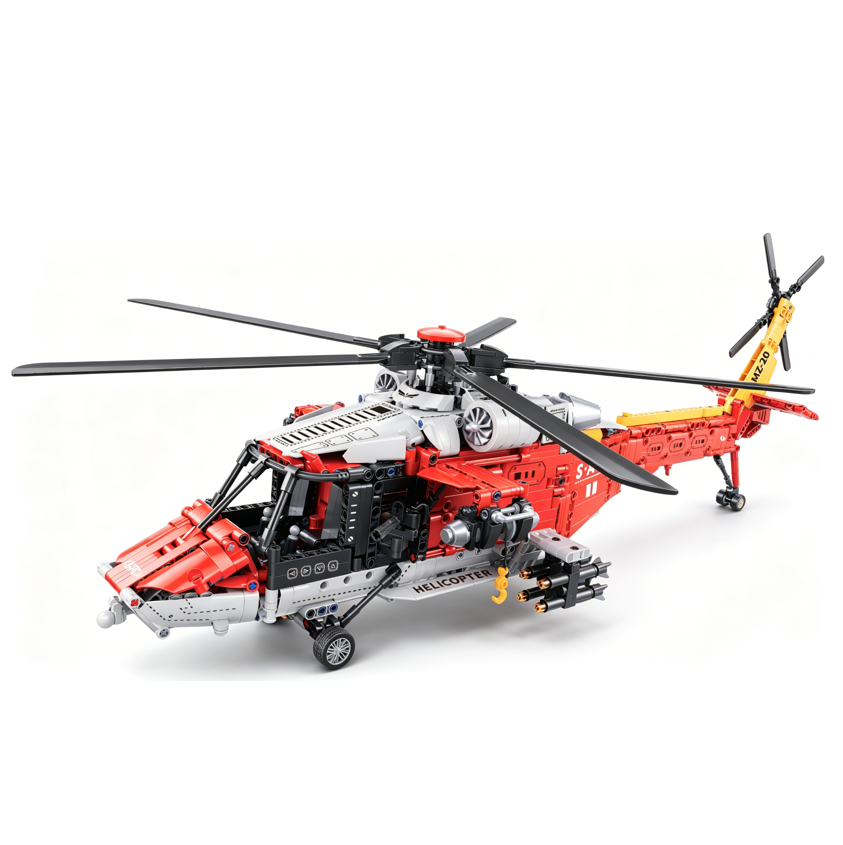 KAVOWORLD 99918 MZ-20 Armed Rescue Helicopter Combat Modified Building Set | 1:25 Scale