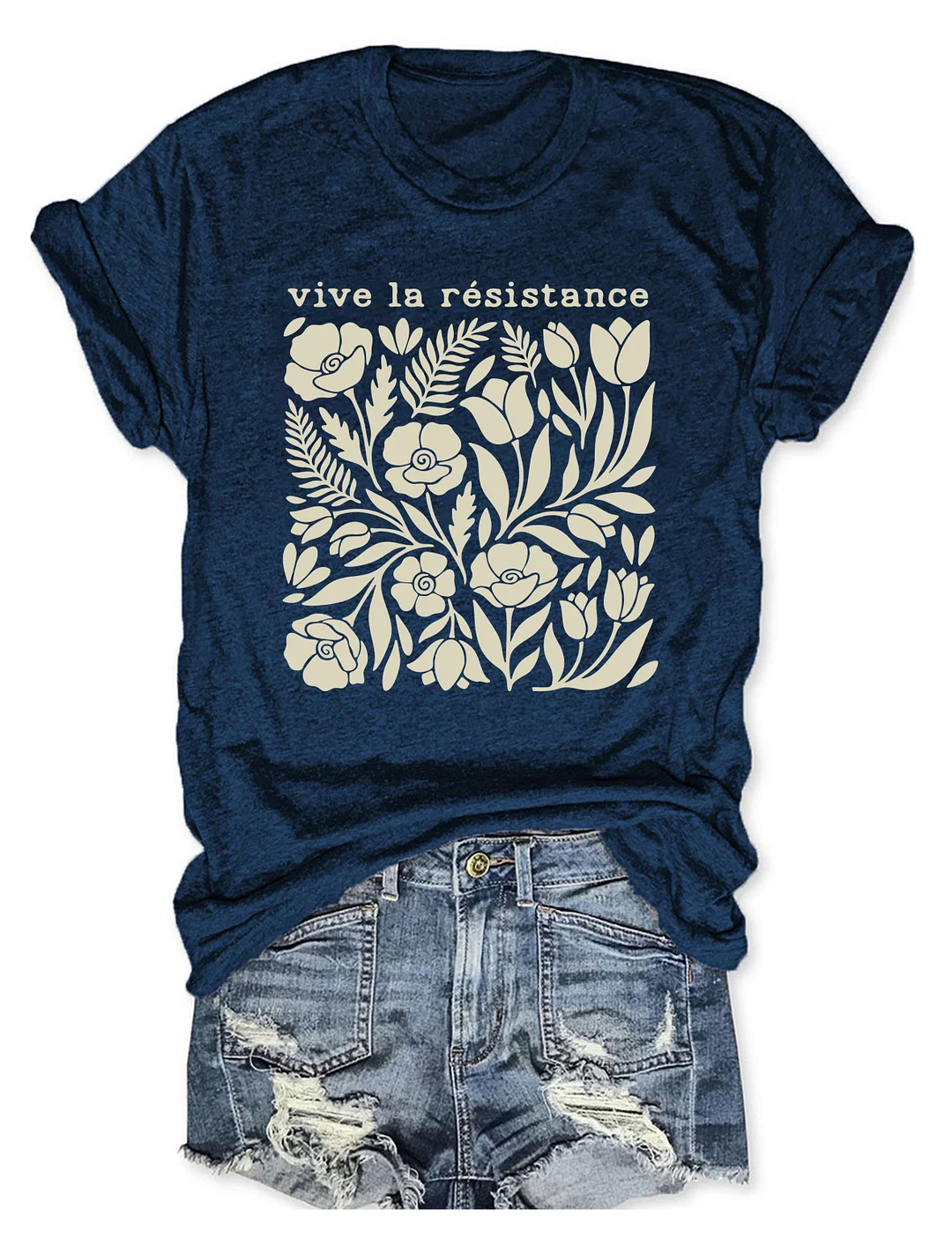 Vive La Resistance Floral T-shirt