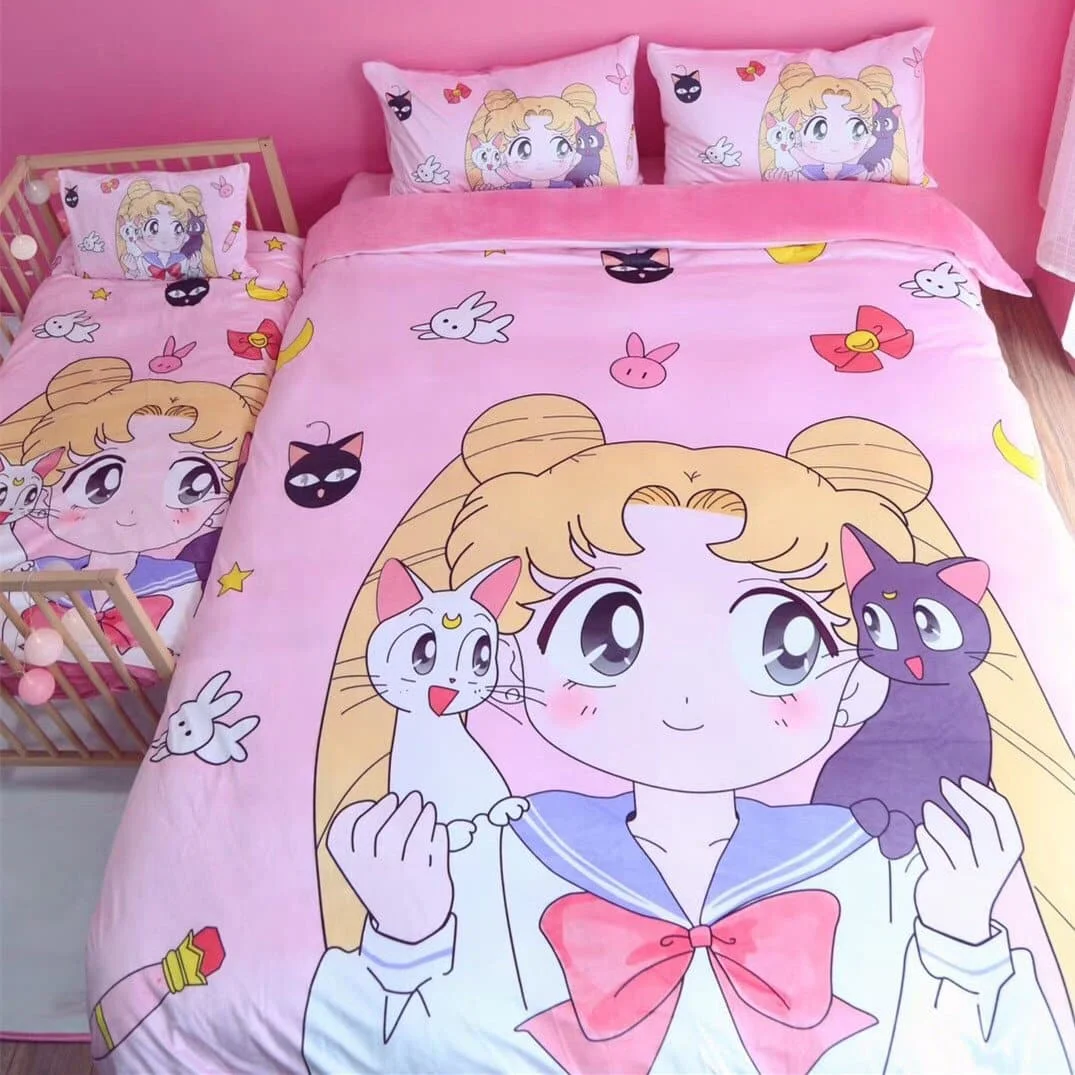 Kawaii Sailor Moon Luna Bedding Sheet Set SP1711515