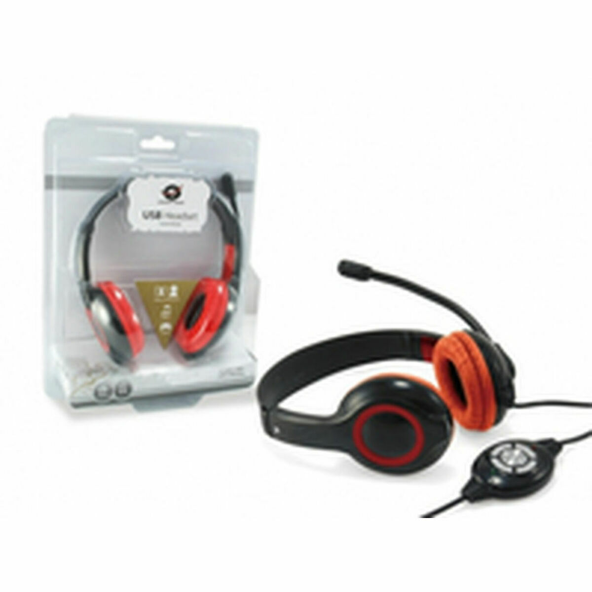Headphones with Microphone Conceptronic CCHATSTARU2R Black Red 2 m