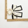 10PCS Black & White Bowknot Ribbon Hair Band Scrunchie