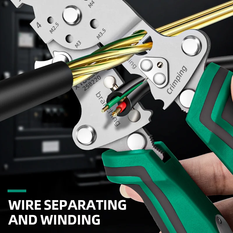 Electric Pencil-Style Wire Strippers, Multi-Purpose Large Opening Pliers, Adjustable Cable Wrap, Steel, PVC, Metric