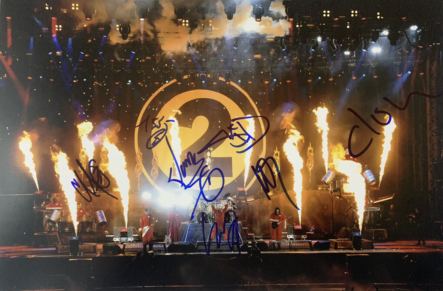 SLIPKNOT HAND SIGNED 12x18 Photo Poster painting JOEY JORDISON COREY TAYLOR AUTOGRAPH RARE COA