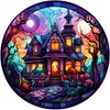 Haunted House Glass Painting-Paint by Numbers Acrylic Painting 50*50CM