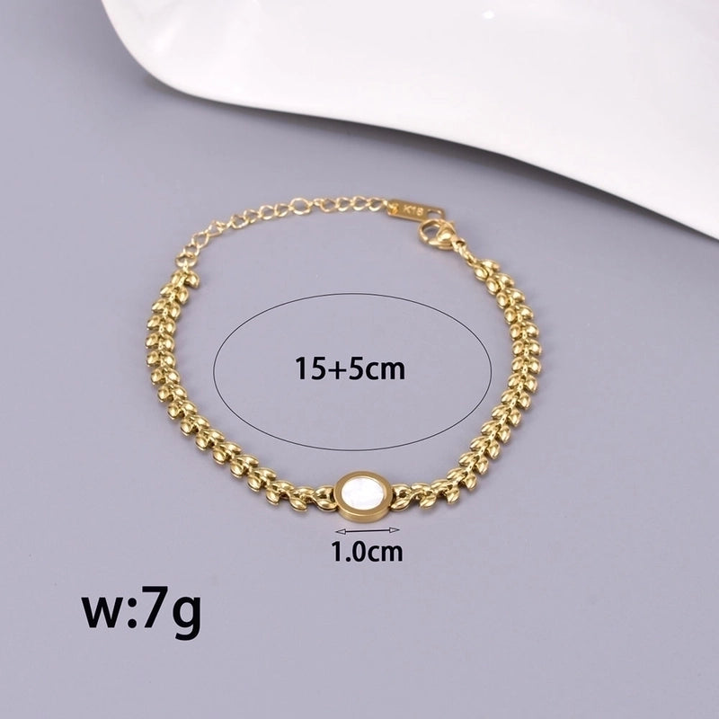 Minimalist Streetwear Solid Color 304 Stainless Steel Titanium Steel 18K Gold Plated Bracelets In Bulk