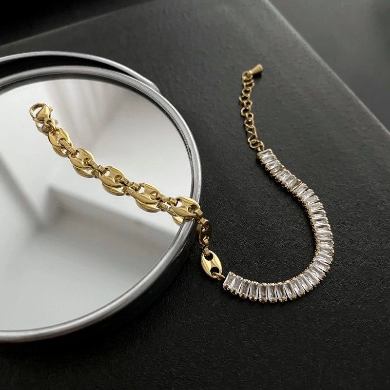 Basic Minimalist Classic Style Geometric Titanium Steel Bracelets In Bulk