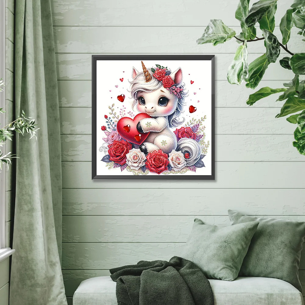 Diamond Painting - Partial Special Shaped Drill - Love Unicorn(Canvas|30*30cm)