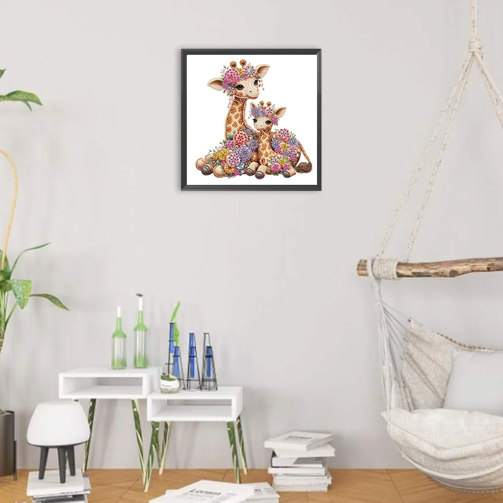 Diamond Painting - Partial Special Shaped Drill - Giraffe(Canvas|30*30cm)