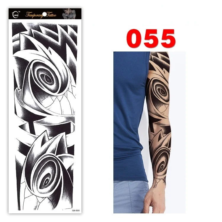 Full Arm Series Temporary Tattoo Full Arm Tattoo Sticker Lasting Waterproof Sweat Flower Arm Full Arm Tattoo Big Picture Sticker