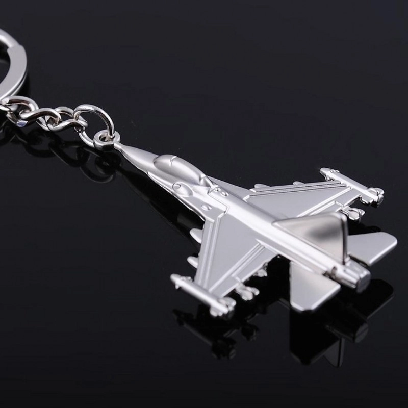 Modern Style Artistic Airplane Metal Unisex Bag Pendant Keychain