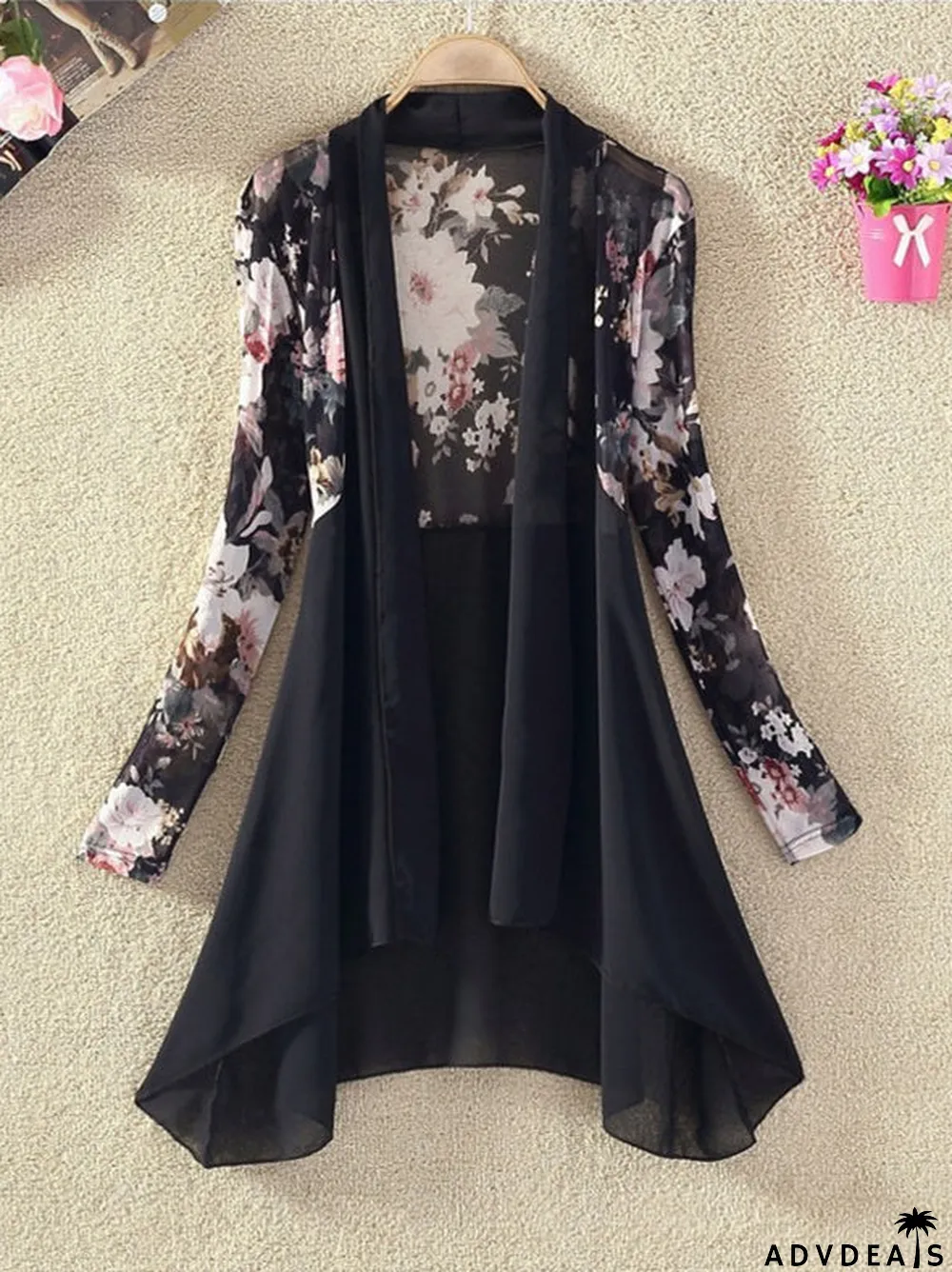 Women's Sheer Chiffon Loose Kimono Cardigan Capes Top