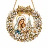 DIY Pearl Diamond Painting Religious Christmas Hanging Ornament Double-Sided Printed Pendant Diamond Art Christian Home Decor Gift