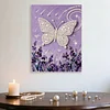 DIY Pearl Painting Lavender Butterfly for Home Decor with Frame(30x40cm)