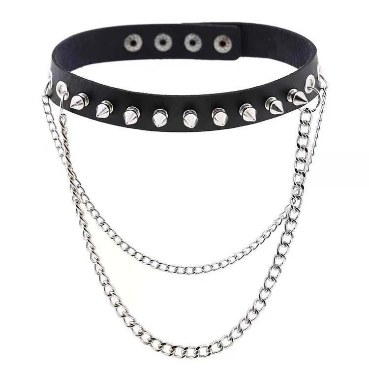 Punk Chains Spike Choker