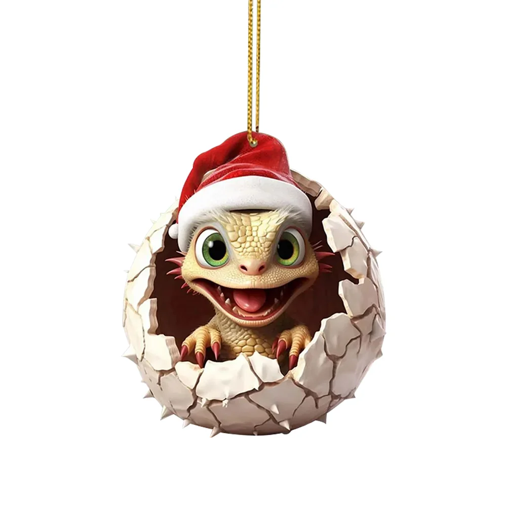 Christmas Dragon Egg Pendants Acrylic Cute Dragon Baby Decor Home Party Supplies