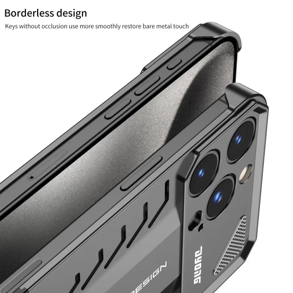 Aluminum Alloy Nappa Leather Buckle Heat Dissipation And Anti-fall iPhone Case