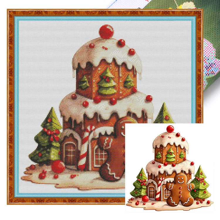 Christmas Gingerbread - Printed Cross Stitch 11CT 50*50CM