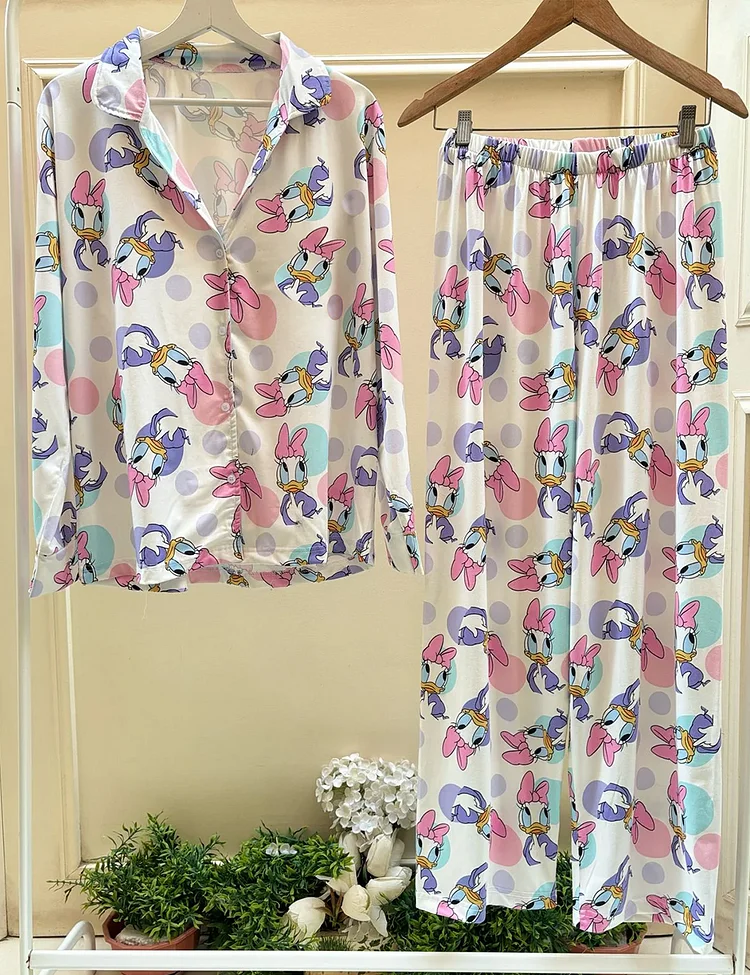 Women's Cartoon Long Sleeve Pajama Set