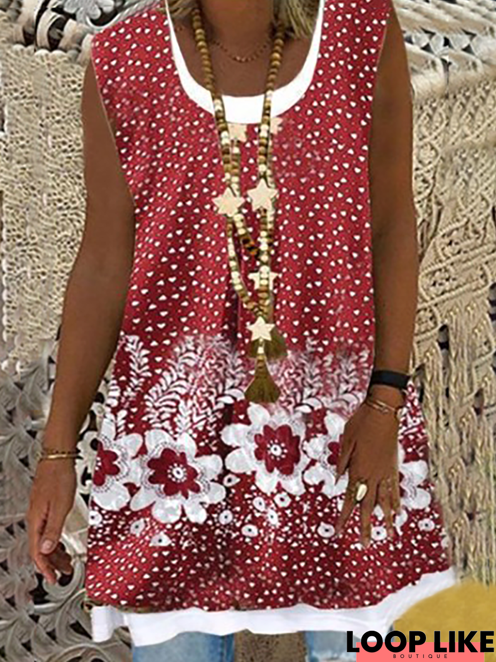 Sleeveless Polka Dots shirt & Tunic Top