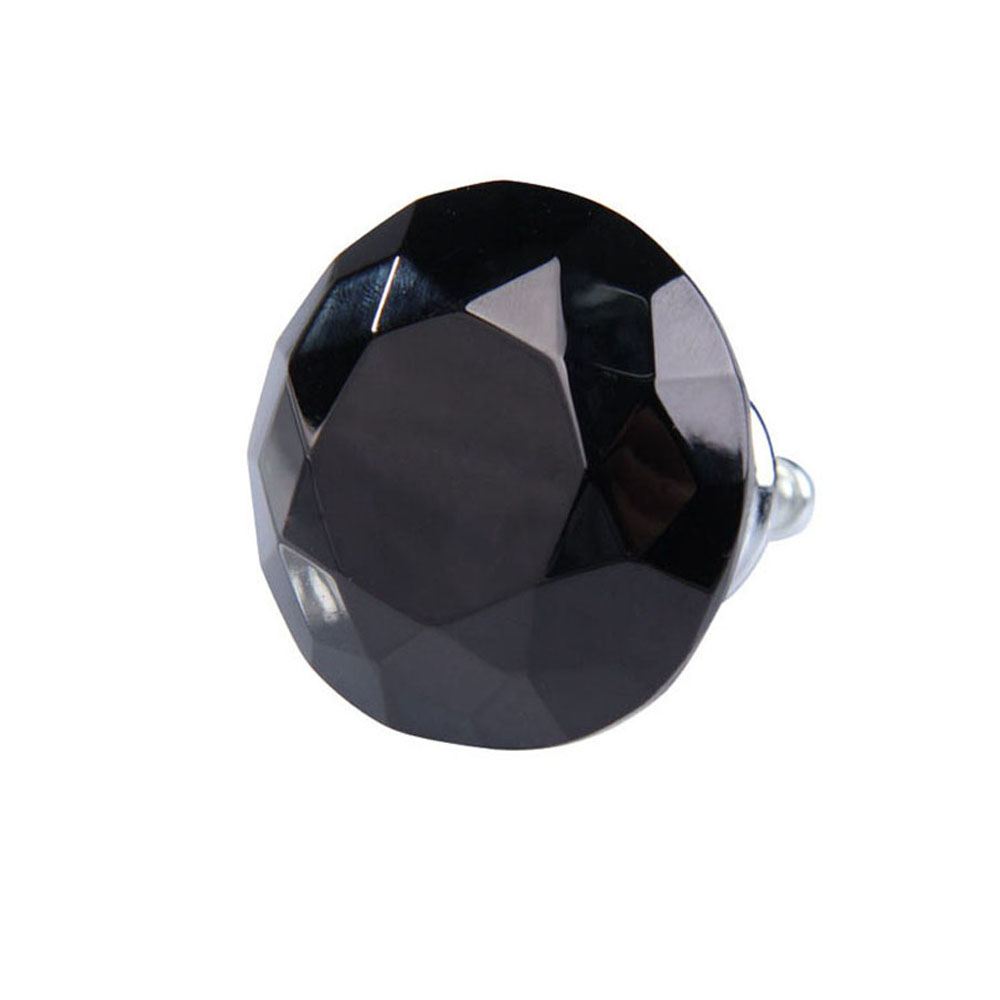 

40mm Diamond Shape Crystal Glass Drawer Cupboard Pull Handle Knob Blue67945, Black, 501 Original