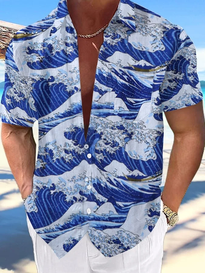 Men's Hawaiian Vacation Print Fashion Short Sleeve Shirt