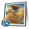 Seaside Golden Gown Lady Special Shaped 5D DIY Partial Drill Diamond Painting Kits 30x30cm Diamond Art Kit for Adults Home Decor