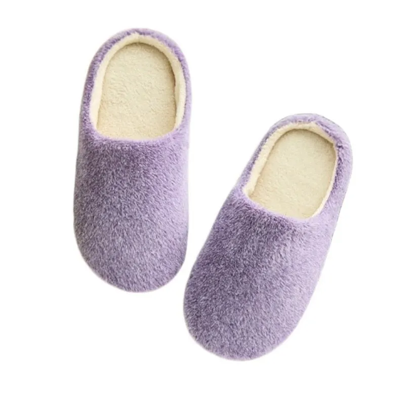 Men Women Wool House Slippers Warm Soft Flat Shoes Home Indoor Footwear Candy Color Autumn Winter Fashion 2021 Shoe Plus Size 45
