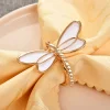 White Golden Dragonfly Catering Napkin Ring