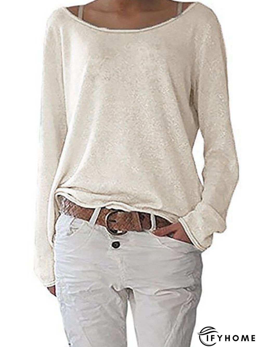 Long Sleeve Crew Neck Cotton T-shirt | IFYHOME