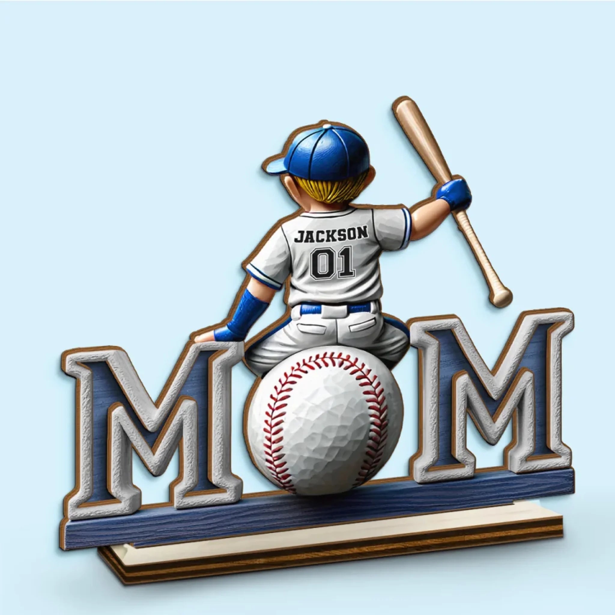 Loveyoufancy Great Players Are Raised By Even Greater Moms - Family Personalized Custom Shaped 2-Layered Wooden Plaque With Flat Stand - Mother's Day, House Warming Gift For Mom, Sport Lovers, Sport Players