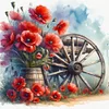 Cartwheel Poppy-18CT Stamped Cross Stitch 25*25cm/9.84*9.84in