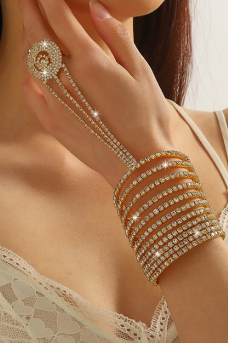 Fashion Multi-Layer Rhinestone Ring Bracelet