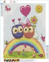 Cartoon Love Owl | Full Round Diamond Painting Kits