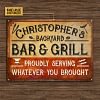 Nom personnalis&eacute;&nbsp;: grilling bar & grill - Panneaux en &eacute;tain m&eacute;tallique
