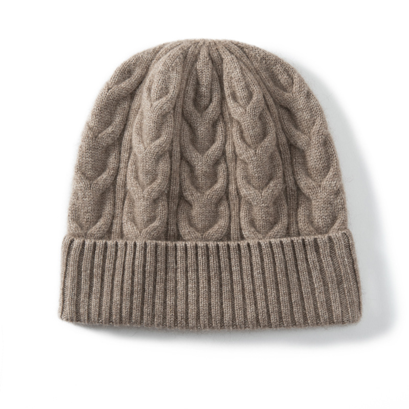 100% Cashmere Cuffed Beanies Outdoor Windproof REAL SILK LIFE