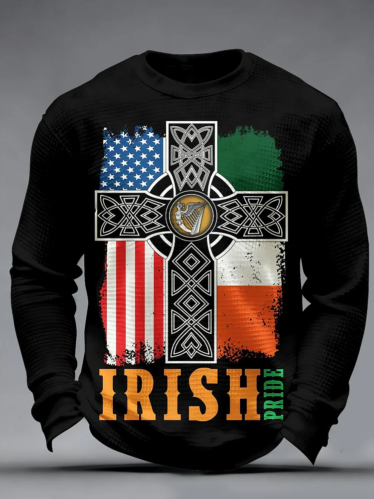 Men's Saint Patrick Printed Casual Long-Sleeved Top 