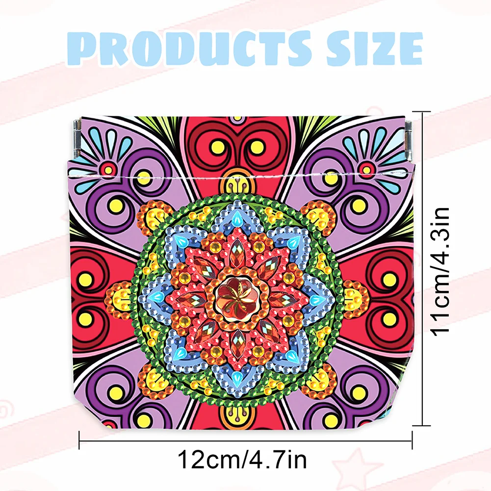 5D DIY Mandala PU Partial Special Shaped Diamond Painting Wallet Gifts for Women