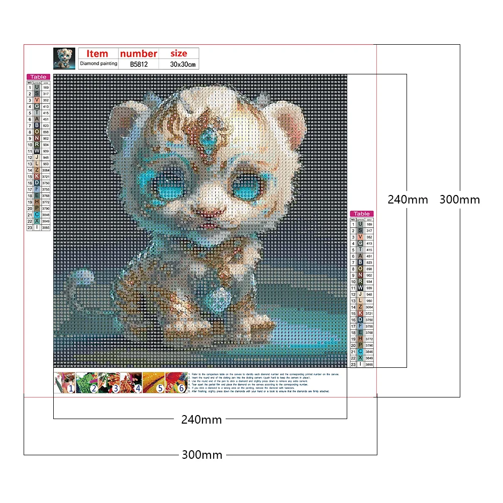 Diamond Painting - Full Round Drill - Tiger(Canvas|30*30cm)