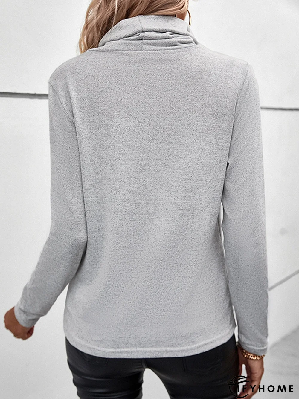 Casual Half Turtleneck Regular Fit Tunic T-Shirt | IFYHOME