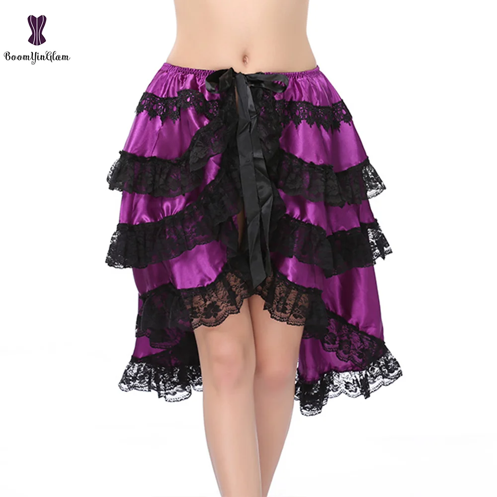 Billionm Black Lace Fashion Women Intimate Half Slips Corset Skirts Purple Sexy Skirt Plus Size S-6XL