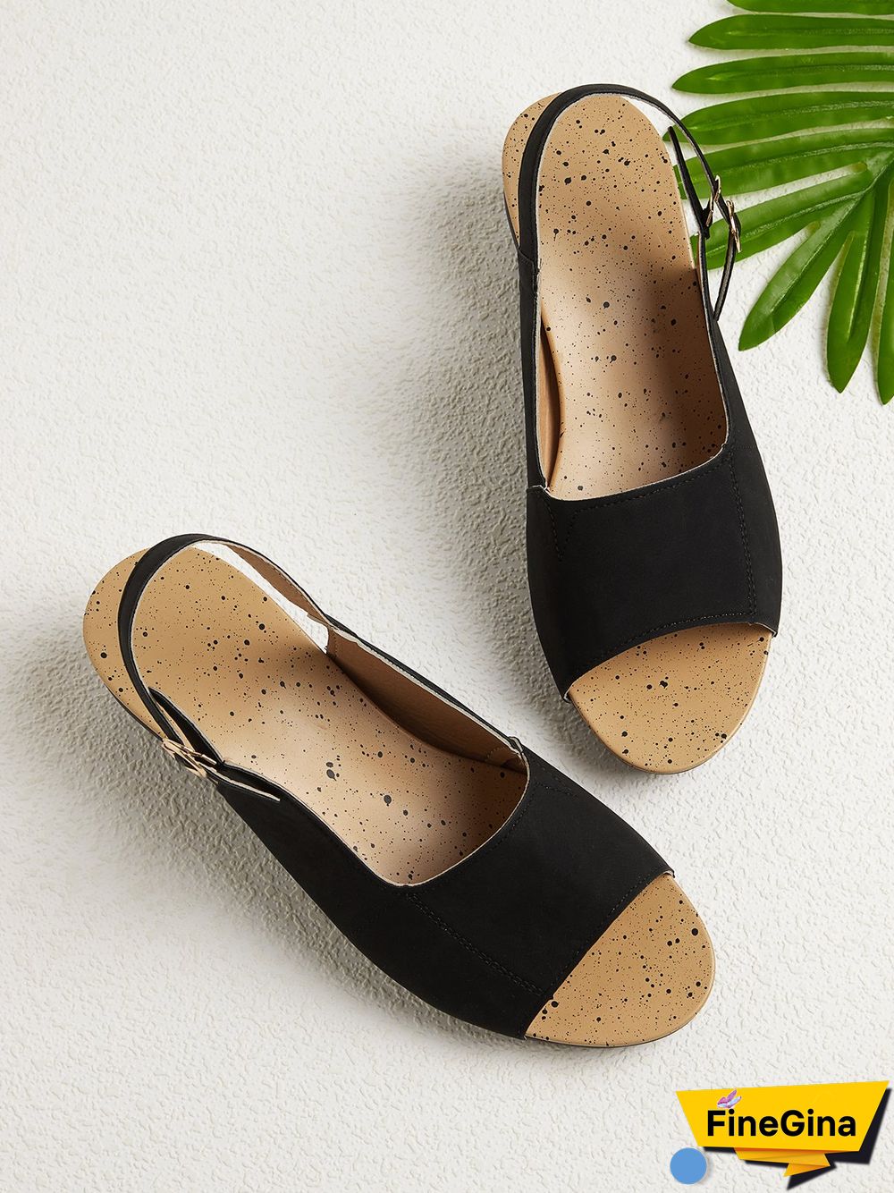 Retro Solid Simple Open Toe Chunky Heel Sandals